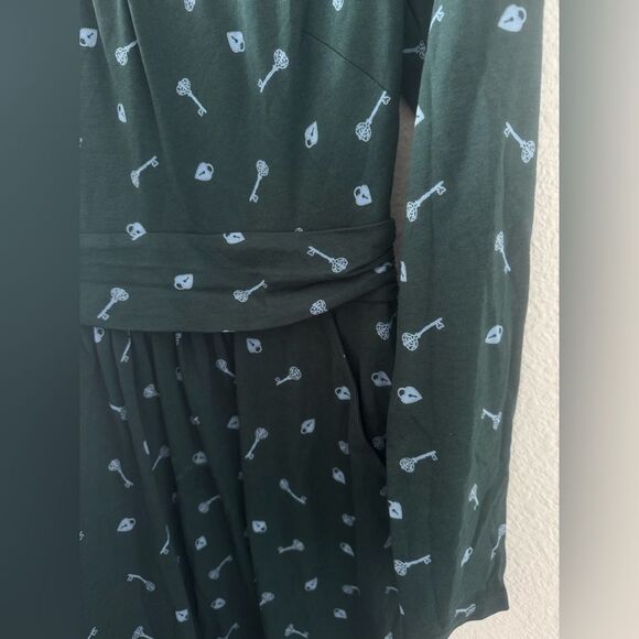 Boden Mabel Fit & Flare Lock‑and‑Key Print Jersey Midi Dress Size 4R - Picture 4 of 6